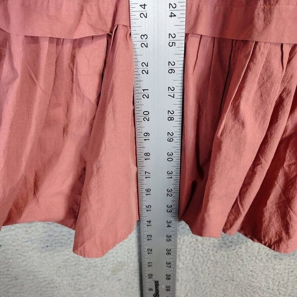 Madewell Dress Women's Small Coral Crinkle Wrap Tiered Pleated A-Line Prairie - Picture 10 of 12